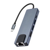 Mirascreen Multifunktions-Erweiterungsdock USB-C Hub-Dockingstation-Adapter Mit USB 3.0 / 4K HDMI HD-Display / RJ45 Gigabit Ethernet / PD Laden von SD- und TF-Kartenlesern