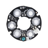 Placa de luz infravermelha LED IR de 5 peças para câmera CCTV visão noturna 30-40M 6 * Array LED branco 2,5W DC12V