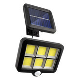 128COB раздельный дизайн световой стенный фонарь на солнечных батареях с датчиком движения для безопасности