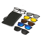 Magnetic Frame Six-in-one Sunglasses Glasses Frame Five-piece Sunglasses Retro Men And Women Polarized Sunglasses