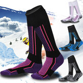 Calze sportivi invernali spessi per lo sci, termici, traspiranti, pieghevoli, antivento, lunghi, per uomini e donne