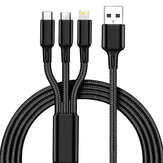 Cable USB-A a Type-C/Micro/iP de 2A, carga rápida, núcleo trenzado de nylon, 1,2M de largo, para iPhone14 Pro, Huawei P50, ViVo Y70s, Xiaomi Mi13