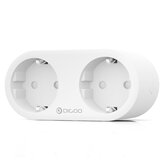 DIGOO DG-SP202 3720W Dual EU Plug Smart WIFI Socket Ατομική ελεγχόμενη ενεργειακή οθόνη Τηλεχειριστήριο Χρονισμός Smart Home Outlet