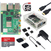 Catda 4GB RAM Raspberry Pi 4B + Cover Box + Voedingsadapter + 32/64GB Geheugenkaart + Micro HDMI DIY Kit
