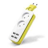 EU Plug Reisstroom Draagbaar Verlengsnoer met 4 USB Wandlader Intelligente Desktop Stopcontact
