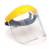 Malla transparente visera completa protector facial con pantalla de seguridad desplegable casco amarillo