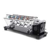 Magnetic Multi Coil Car Engine V Model LED Light Hall Effect Reciprocating Electromagnetic Motor