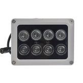 Illuminateur infrarouge 8 LED en matrice Vision nocturne Grand angle IP65 Étanche pour caméra de sécurité CCTV