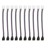 Cable hembra de 10 PCS de 4 pines y 10 mm de conector para tira de LED RGB SMD3528/5050 no impermeable