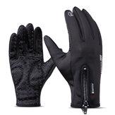 男性用冬のタッチスクリーン防風暖かい手袋、アウトドアオートバイスポーツグローブ、防水フリースサイクリンググローブ