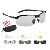 Top Quality UV400 Intelligent Photochromic Sunglasses Men Women Polarized Chameleon Driving Sports Goggles Anti-glare Retro Classic Square Sunglasses