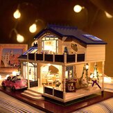 Cuteroom 1: 24DIY Handwerk Miniatuur Voice Activated LED Licht & Muziek Met Cover Provence Dollhouse