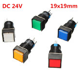 16mm DC 24V Push Button Self-reset Switch Square Momentary LED Licht 