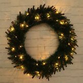 LEDライトクリスマスリースツリードア壁掛けパーティーガーランド装飾