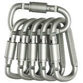 6PCS EDC Gadgets 8cm With Lock D Type Carabiner Fast Hanging Nut Buckle Hanging Buckle Aluminum Alloy Backpack Buckle