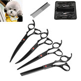 Pet Cat Dog Grooming Kit 7 Inch Scissors Hair Cutting Curved