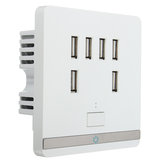 Excellway® 3.4A AC Güç Duvarı Prizi Soket Kap 6 USB Bağlantı Noktalı Şarj Çıkış Paneli
