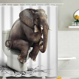 Rideau de douche étanche Éléphant 180x180CM pour salle de bain 12 Crochets