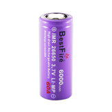 BestFire 1pc 26650 Battery 6000mAh 60A 3.7V Επαναφορτιζόμενη μπαταρία ιόντων λιθίου