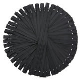 50Pcs 9 Inch Black Nylon Coil Zippers for Sewing Coats Jacket Zipper Black Molded Zippers Tools Kit