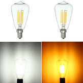 E14 6W LED Филамент COB Ретро Чисто Белый Тёплый Белый свеча лампа Лампочка AC220V