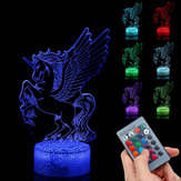 Lámpara de mesa USB para decoración del hogar, fiesta, regalo, con control remoto táctil de luz nocturna LED 3D.