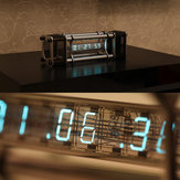 Reloj de tubo fluorescente IV-18 ensamblado con pantalla digital de 6 dígitos, aleación de aluminio y control remoto