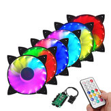 Coolmoon 6PCS 120mm RGB Adjustable LED Cooling Fan with Controller Remote For Computer