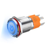 Interruttore a pulsante illuminato a LED impermeabile bloccaggio automatico in metallo a 3 pin 3000W
