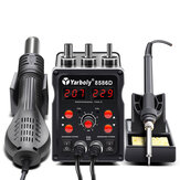 Yarboly 8586D LED Digital Solda Estação de retrabalho elétrico com pistola de ar quente Solda Ferro para telefone PCB IC SMD BGA Soldagem