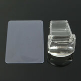 Clear Soft Silicone Nail Stamping Template Printer Set Scraper Image Plate Transfer Tools DIY Design