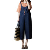 Casual Women Strap Sleeveless Pockets Romper Jumpsuits
