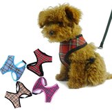 Lovely Ρυθμιζόμενο Soft Tartan Mesh Puppy Dog Harness Air Mesh Dog Harness Dog Collar