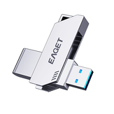 Memoria USB Eaget F20 USB3.0 de aleación de zinc con rotación de 360°, disco de memoria flash de 32G, 64G, 128G, 256G, unidad de pulgar