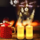 Batteriebetriebene Weihnachts-Schneeflocke-LED-Kerzenlichter, flammenlose Projektion mit Flackern, Fernbedienung
