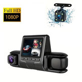 1080P Τριπλή κάμερα αυτοκινήτου Car Dash Cam Dashcam Εμπρός Εσωτερική & Πίσω HD Car DVR 120 ° Γωνία Καταγραφής Βαρύτητας