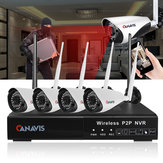 Imperméable à l'eau IP66 720P 4CH NVR Système de caméra de sécurité sans fil WiFI IP CCTV