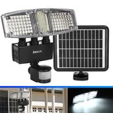 ARILUX® háromfejű, 178 LED-es napelemes elárasztó fali lámpa PIR mozgásérzékelős kültéri kerti vízálló lámpa