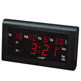 VST ST-5 12/24 godzinny zegar biurkowy z dużymi cyframi wyświetlacz LCD temperatura data tydzień miesiąc zegar stołowy