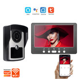 Système de sonnette vidéo WiFi Tuya de 7 pouces 1080P avec déverrouillage à distance de l'application, vision nocturne, protection étanche IP55 et sonnette vidéo visuelle sans fil avec moniteur LCD pour la sécurité à domicile et en appartement