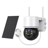 Hiseeu 1080P WiFi-camera met zonnepaneel voor buitenshuis PTZ IP-cam PIR bewegingsdetectie nachtzicht tweeweg-audio 5X zoom IP66 waterdicht Ondersteuning voor TF-kaart Bewakingscamera