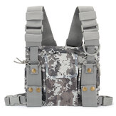 Radio Walkie Talkie Chest Pocket Harness Bag Backpack Holster Pouch Camouflage 
