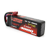 Batería LiPo Power LEOPARD 11.1V 4000mAh 30C 3S T Plug para coche RC 1:8 1:10