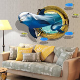 Miico Creatieve 3D Dolfijn Raam Zeevissen PVC Verwijderbare Home Kamer Decoratieve Muur Decoratie Sticker