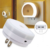 Intelligent Light Control Sensor LED Night Wall Light with USB Port  AC110-240V