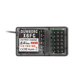 DUMBORC X6FG 2.4GHz 6CH RC Alıcı, RC X6 Radyo Verici Uzakdan Kumanda Denetleyici için Gyro Hassasiyet Ayarlı