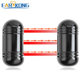 EARYKONG 433MHZ détecteur de faisceau extérieur filaire / sans fil infrarouge étanche et protection contre la foudre pour système d'alarme domestique