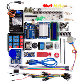 Kit di avvio per Arduino UN0 R3 - Breadboard e supporto UN0 R3, motore passo-passo / servo / LCD 1602 / cavetto per ponticelli / UN0 R3 (compatibile con Arduino) - Varietà e cloni che sono compatibili sia a livello software che hardware