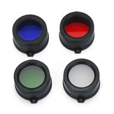 Filtro de lanterna para Astrolux WP1 JETBeam RRT-M2S LEP de diâmetro 34 mm, fabricado em PMMA em cores vibrantes (azul, vermelho, verde, branco), que pode ser usado para iluminação em caça
