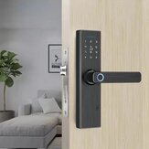 Tuya Electronic Smart Door Lock Wifi Biometric Fingerprint Lock Security Intelligent Smart Lock With WiFi APP Password RFID Unlock Door Lock Electronic Hotels